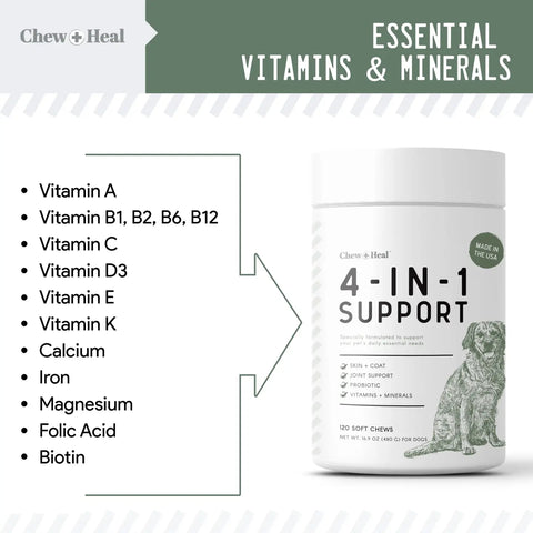 4-in-1 Support Pet Supplement For Cats/Dogs