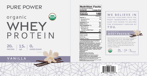 Dr. Mercola Organic Miracle Whey Protein Powder Vanilla 20g Protein 39g Scoop