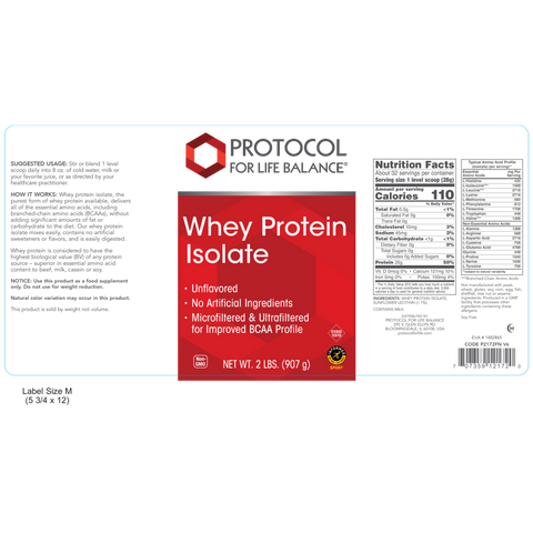 Protocol for Life Balance Whey Protein Isolate Pure 25g Protein 28g Scoop