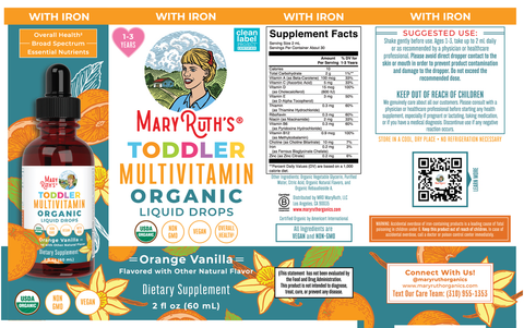MaryRuth's Organic Toddler Multivitamin Liquid Drops Orange Vanilla 2 fl oz