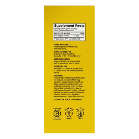 Beekeeper's Naturals Kids Propolis Throat Spray 1 Fl. Oz.