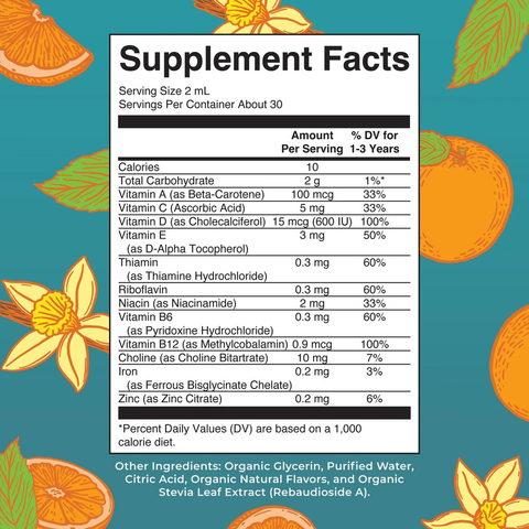 MaryRuth's Organic Toddler Multivitamin Liquid Drops Orange Vanilla 2 fl oz
