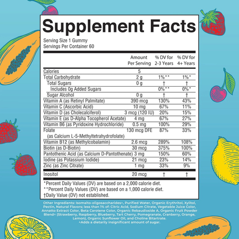MaryRuth's Kids Multivitamin Gummies Strawberry Papaya Super Punch