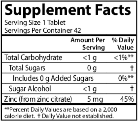 Carlson Labs Kid's Chewable Zinc Mixed Berry 42 Tablets