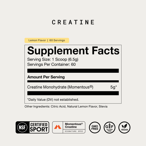 Momentous Creatine Monohydrate 60 Servings