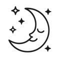 BETTER SLEEP ICON IN BLACK & WHITE SIMPLE IN SQARE