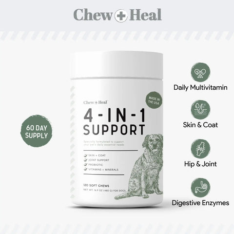 4-in-1 Support Pet Supplement For Cats/Dogs