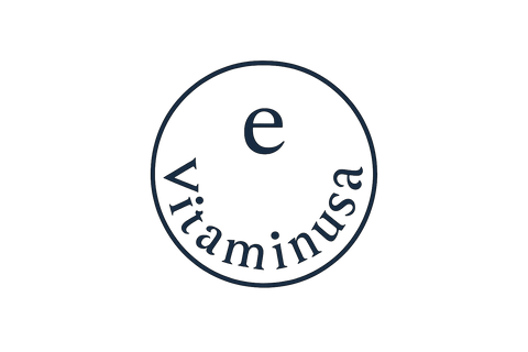 e Vitaminusa in circle simple one color logo in