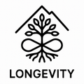 longevity icon in black and white simple